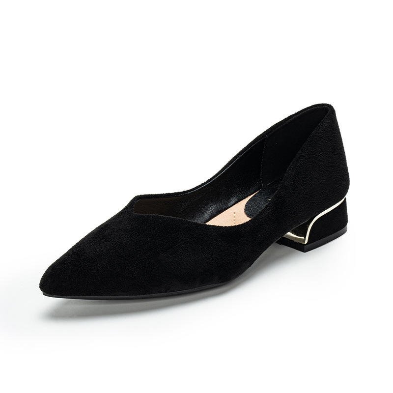 Women Shoes Loafers - Women's Pointed Toe Simple Chunky Heel