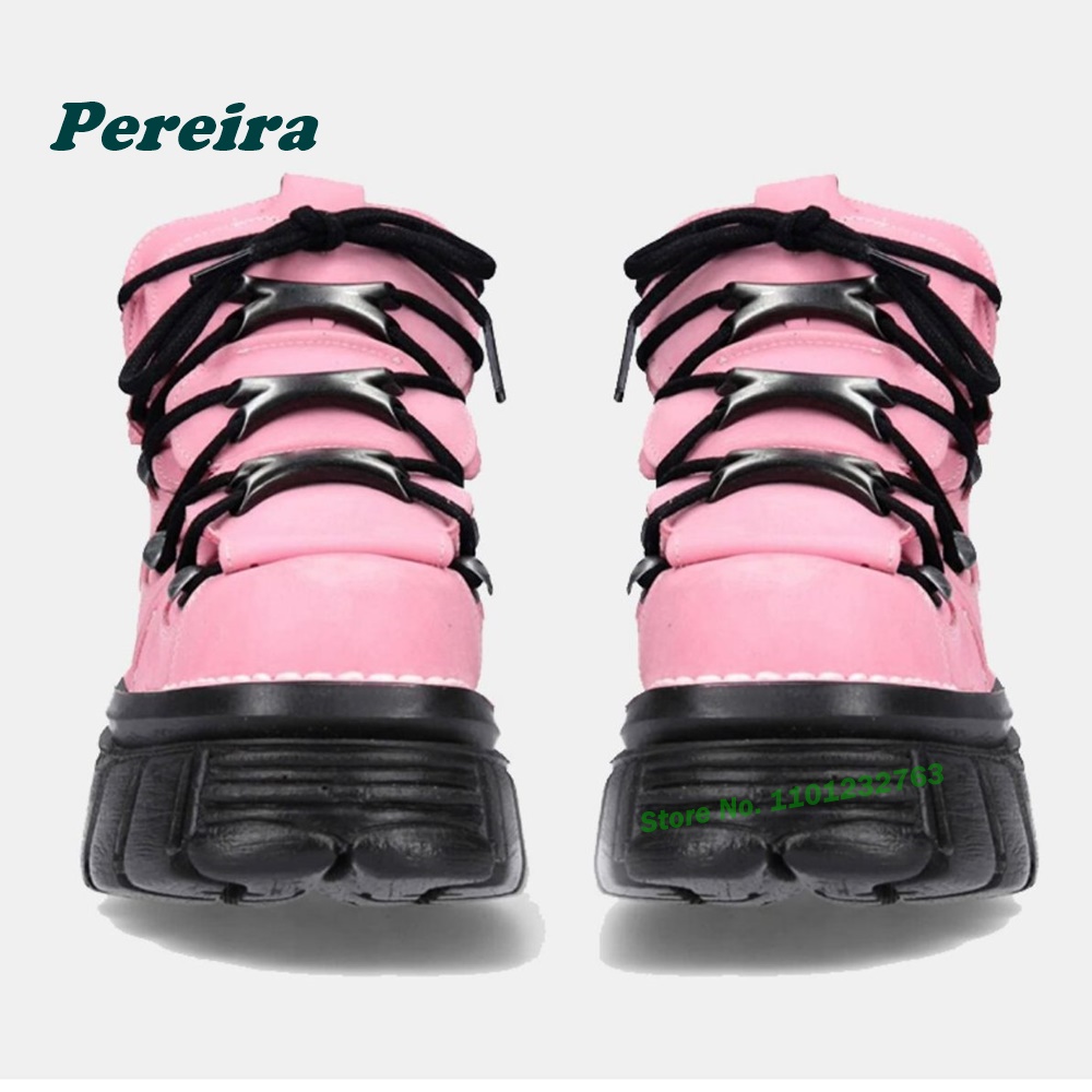 Women Shoes Size Chart - Pink Metallic Rock Ankle Boots Tank