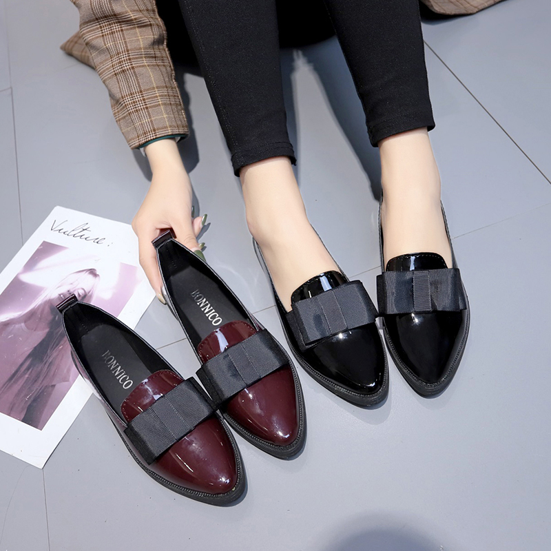 Black/ Wine Red Patent Leather - đánh giá và giá Women Shoes Loafers