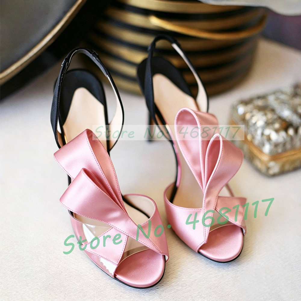 Satin Bow Back Strap High Heel - đánh giá và giá Clear Strap Heel