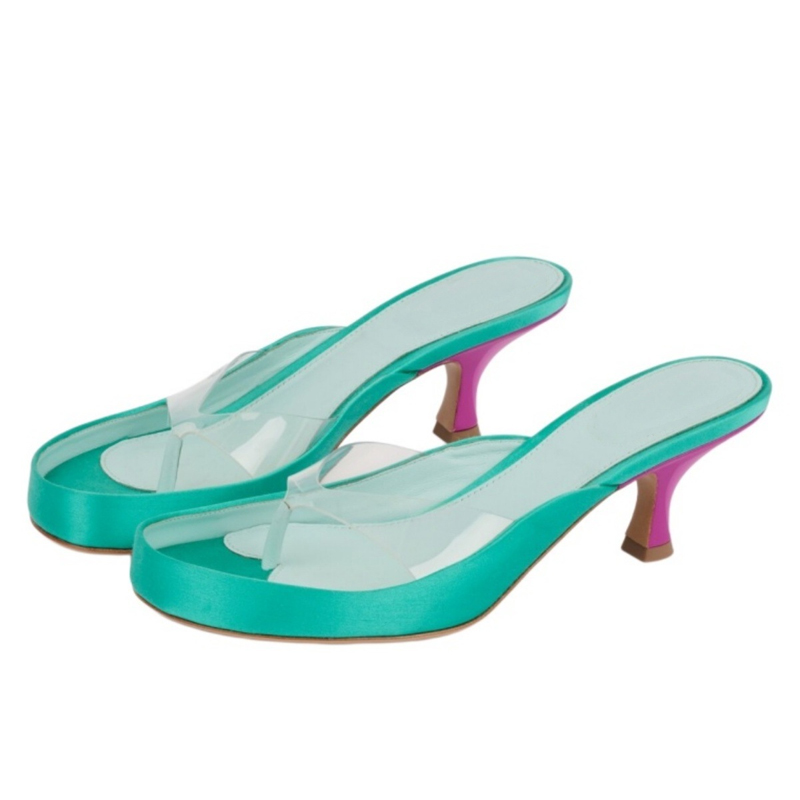 Clear Pvc Strap Thong Cat Heel - đánh giá và giá Clear Strap Heel