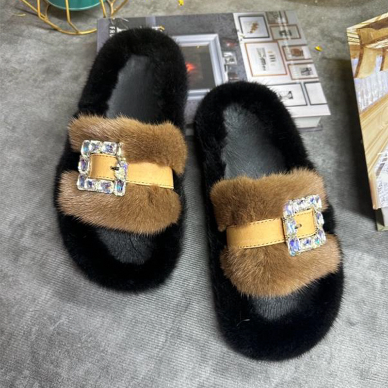 Mink Fur Slippers Women's Real - đánh giá và giá Women Shoes Mules