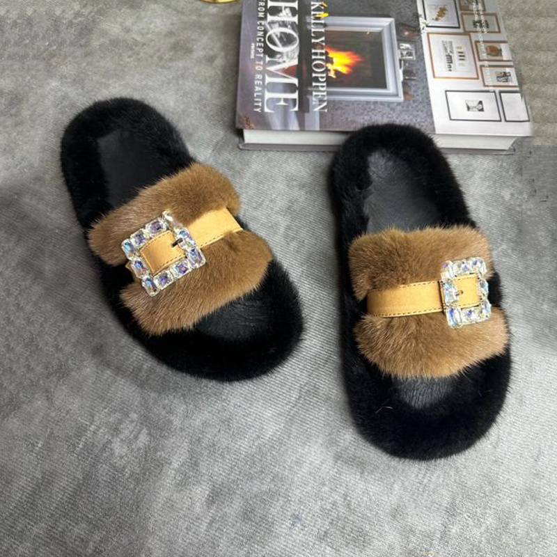 Mink Fur Slippers Women's Real - đánh giá và giá Women Shoes Mules