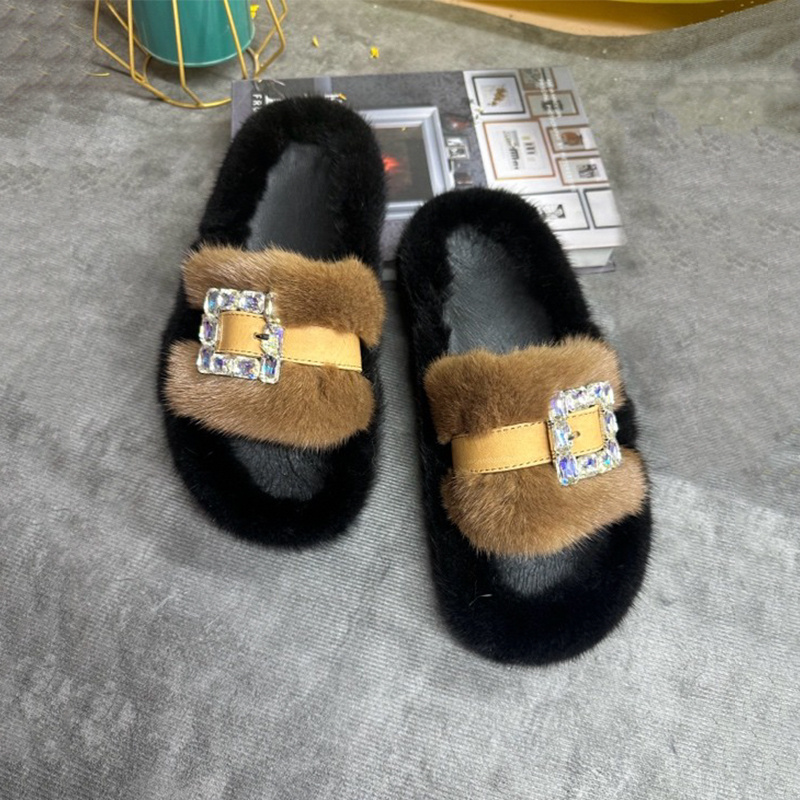 Mink Fur Slippers Women's Real - đánh giá và giá Women Shoes Mules
