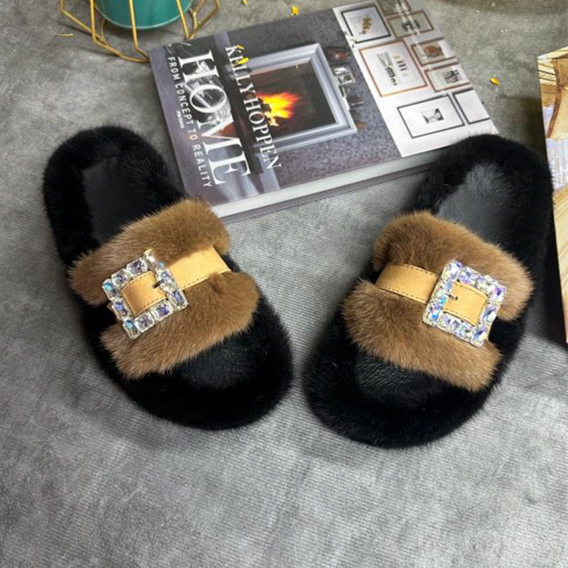 Mink Fur Slippers Women's Real - đánh giá và giá Women Shoes Mules