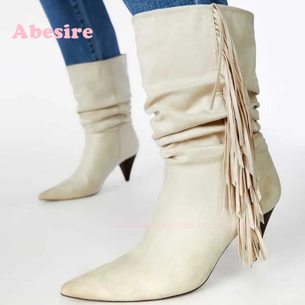 White Cone Heel Fringe Shoes V - đánh giá và giá Women'S Shoes Vegan