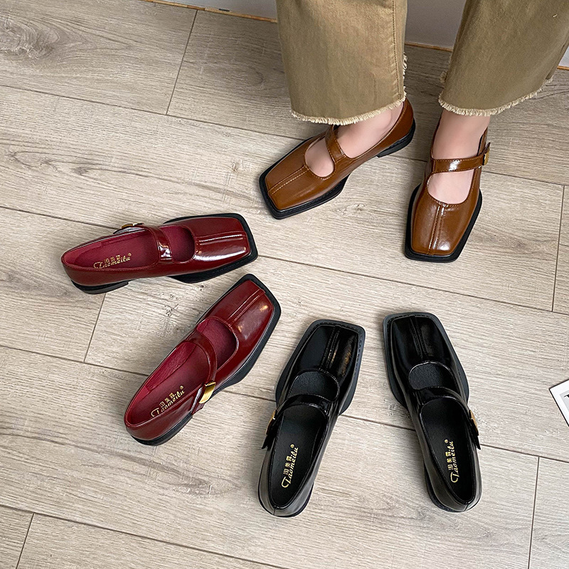 French Style Square Toe Low He - đánh giá và giá Women Shoes Loafers