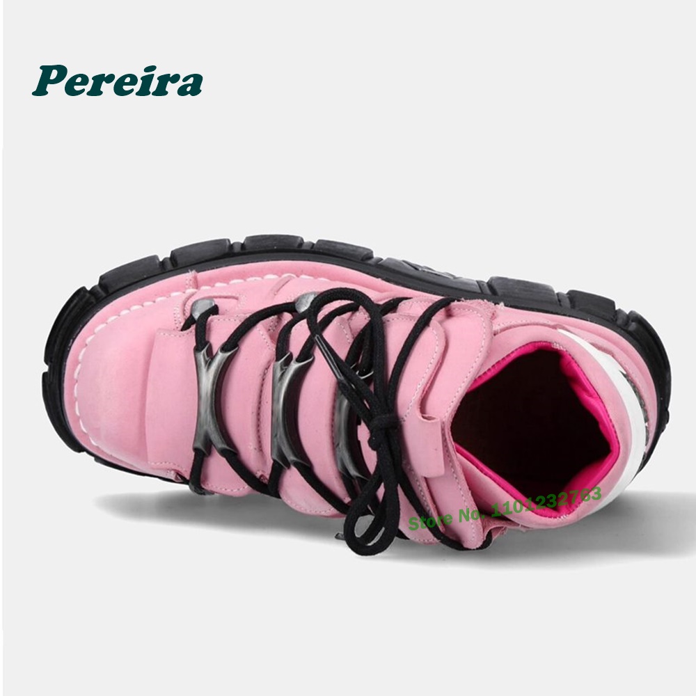 Pink Metallic Rock Ankle Boots - đánh giá và giá Women Shoes Size Chart