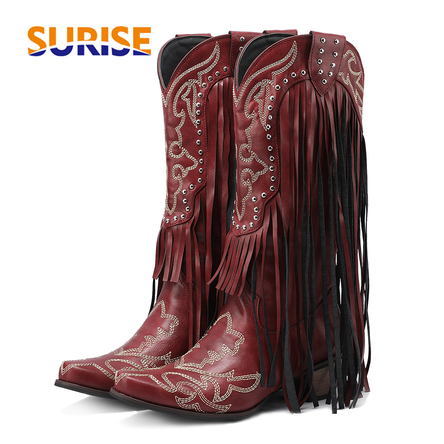 Western Cowboy Mid-calf Boots  - đánh giá và giá Western Cowgirl Boot
