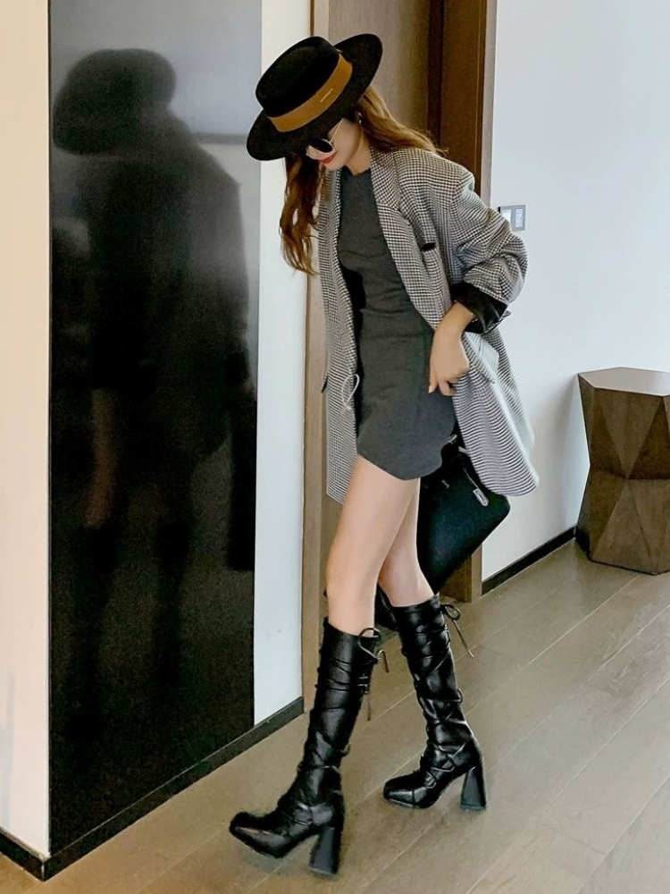 Autumn Winter Leather Strap Kn - đánh giá và giá Women'S Shoes Trending 2025